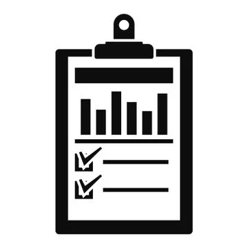 Checklist graph icon, simple style 스톡 일러스트