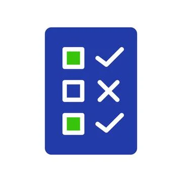 Checklist with Green and White Checkmarks Vector Stock Illustration
