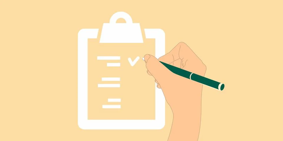 Checklist hand Stock Illustration