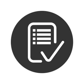 Checklist Icon in black Circle line - vector iconic design Stock Illustration