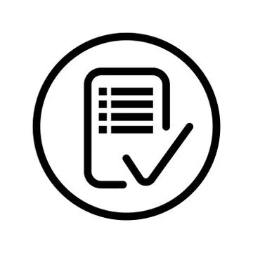 Checklist Icon in Circle line - vector iconic design Stock Illustration