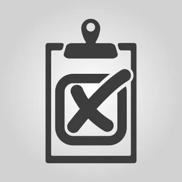 The checklist icon. Clipboard and failed task, wrong answer symbol. Flat Stock Illustration