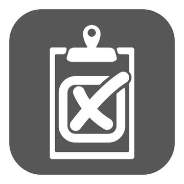 The checklist icon. Clipboard and failed task, wrong answer symbol. Flat Stock Illustration