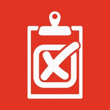 The checklist icon. Clipboard and failed task, wrong answer symbol. Flat Stock Illustration