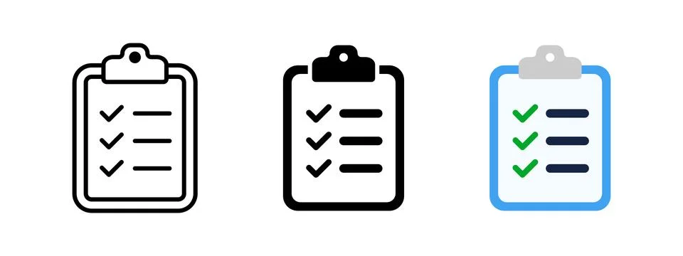 Checklist icon. Clipboard vector illustration. Checkup plan on the board sy.. Stock Illustration