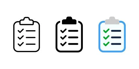 Checklist icon. Clipboard vector illustration. Checkup plan on the board sy.. Stock Illustration