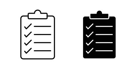 Checklist icon collection in black, Line icons, flat symbols 스톡 일러스트
