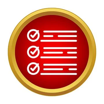 Checklist icon with completed tasks in red circle Stock Illustration