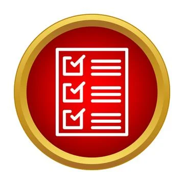 Checklist icon completing tasks concept in a red button イラスト素材