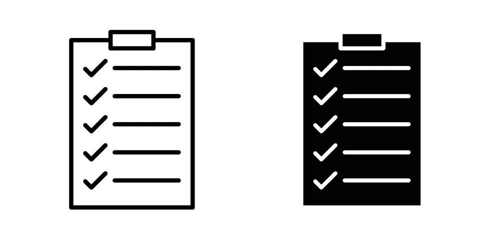 Checklist icon for design projects and web UI Stock Illustration