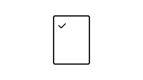 Checklist icon displayed on a black background, symbolizing task completion.. Stock Footage 332759042
