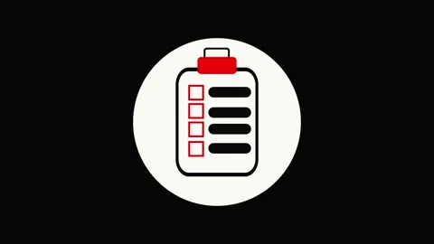 Checklist icon featuring partially completed to-do list with red cap. Check.. Stock Footage 337567584