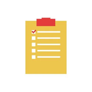 Checklist icon. Flat color design. Clipboard vector illustration. Stockillustratie