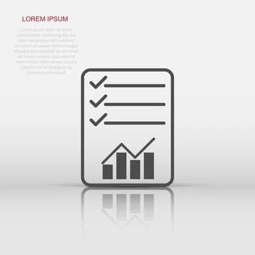 Checklist icon in flat style. Document check illustration pictogram. Diagra.. イラスト素材