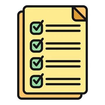 Checklist icon with four completed tasks illustration Stock Illustration