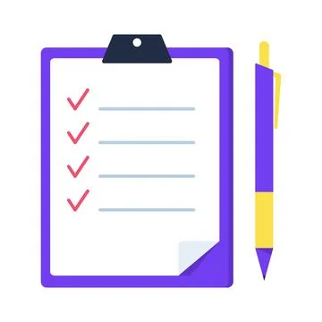 Checklist icon with pen Stock Illustration
