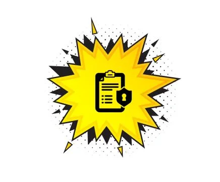 Checklist icon. Privacy policy document sign. Vector Stock Illustration
