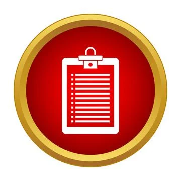 Checklist icon on red gold circle button イラスト素材
