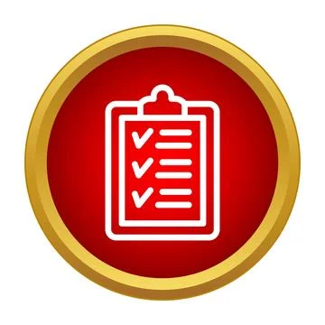 Checklist icon representing task completion and survey results Stock Illustration