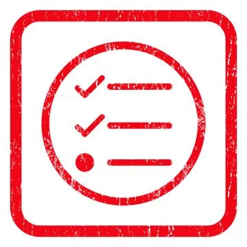 Checklist Icon Rubber Stamp Stock Illustration