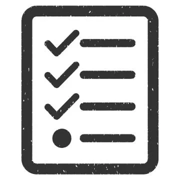 Checklist Icon Rubber Stamp Stock Illustration