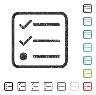 Checklist Icon Rubber Watermark Illustrazione stock