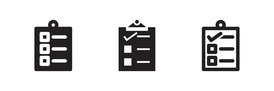 Checklist icon set for productivity, task organization, document tracking, .. Stock Illustration