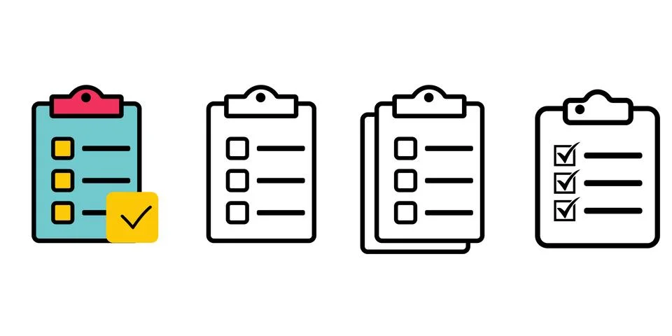 Checklist icon set vector on white background Stock Illustration