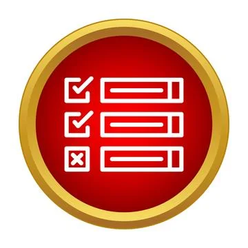 Checklist icon showing completed and failed tasks Stock Illustration