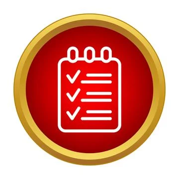 Checklist icon showing completed tasks in red circle Stock Illustration
