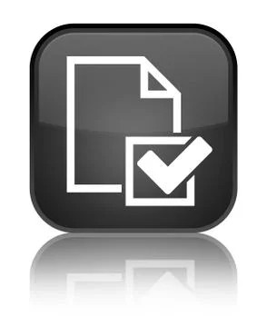 Checklist icon special black square button Stock Illustration