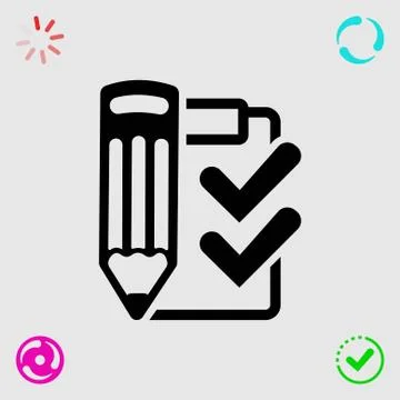Checklist  icon stock vector illustration flat design Stock Illustration