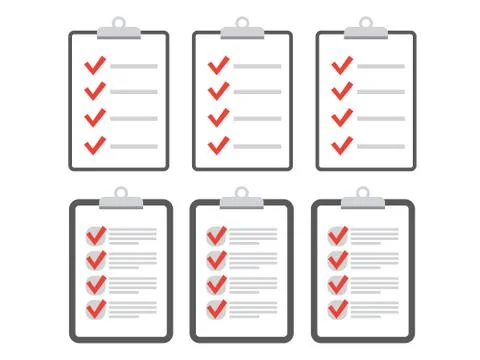 Checklist icon vector. Clipboard and check marks vector. Illustrazione stock