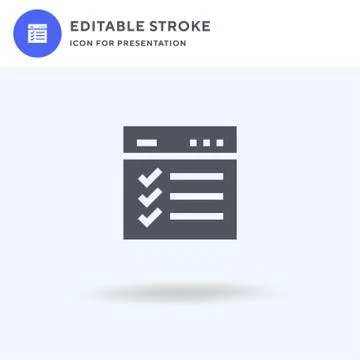 Checklist icon vector, filled flat sign, solid pictogram isolated on white, logo Stock Illustration