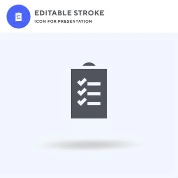 Checklist icon vector, filled flat sign, solid pictogram isolated on white, logo Stockillustratie