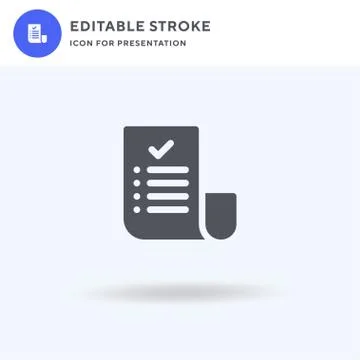 Checklist icon vector, filled flat sign, solid pictogram isolated on white, logo Illustrazione stock