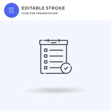 Checklist icon vector, filled flat sign, solid pictogram isolated on white, logo Illustrazione stock