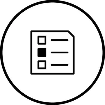 Checklist icon within circle, symbolizing tasks, reminders, or complete lis.. Stock Illustration