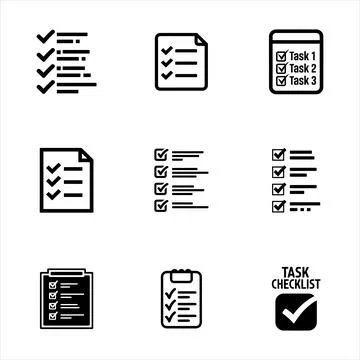 Checklist icons set Stock Illustration