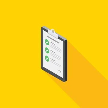 Checklist Isometric left view icon vector isometric. Stock Illustration