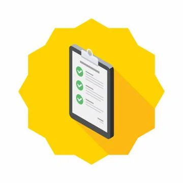 Checklist Isometric left view icon vector isometric. Stock Illustration