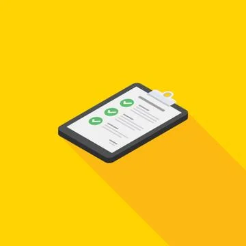 Checklist Isometric left view icon vector isometric. Stock Illustration