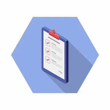 Checklist Isometric left view icon vector isometric. Stock Illustration