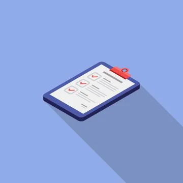 Checklist Isometric left view icon vector isometric. Stock Illustration