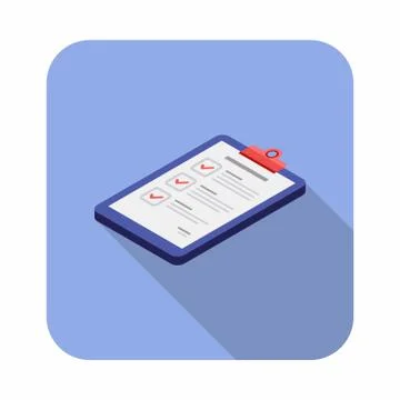 Checklist Isometric left view icon vector isometric. Stock Illustration