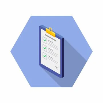 Checklist Isometric left view icon vector isometric. Stock Illustration