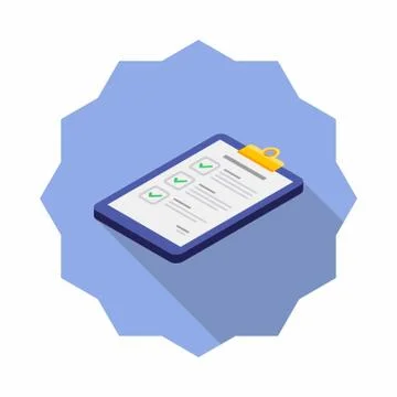 Checklist Isometric left view icon vector isometric. Stock Illustration
