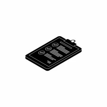Checklist Isometric left view - White Outline icon vector isometric. Illustrazione stock