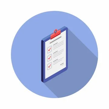 Checklist Isometric right view icon vector isometric. Illustrazione stock
