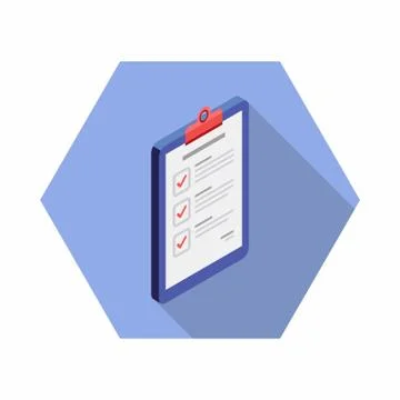 Checklist Isometric right view icon vector isometric. Stock Illustration